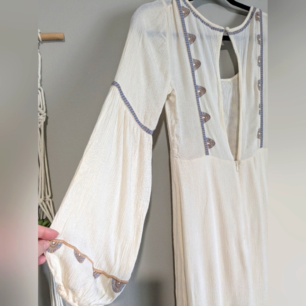 Free People Desert Winds Embroidered Boho Maxi Dress 4 - Picture 12 of 16